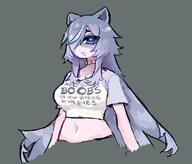 a:drizzlingprince c:snuffy g:3am half_body looking_at_camera solid_color_background text_on_tshirt tummy // 909x777 // 67KB